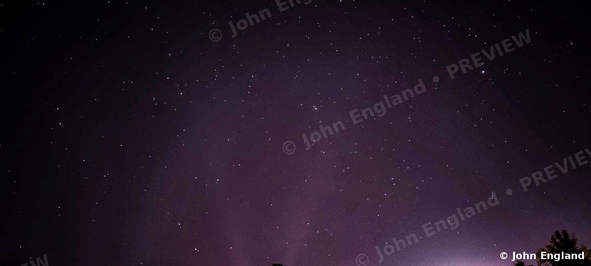 Magenta Star Field – Magenta airglow star field, Northern California, Oct 31, 2019.