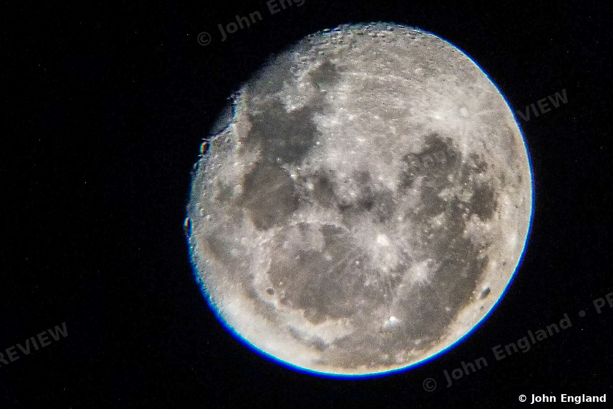 Full Moon Craters and Rays – Full moon with crater and ray detail. Dec 2020. John England.