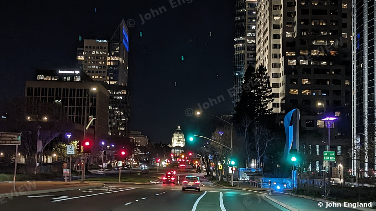 Capitol Mall at Night – Night view east down Capitol Mall, Sacramento, CA.