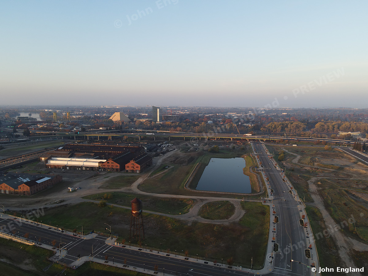 Central Shops Sunrise – Sunrise over the historic Central Shops & Railyards, Sacramento.