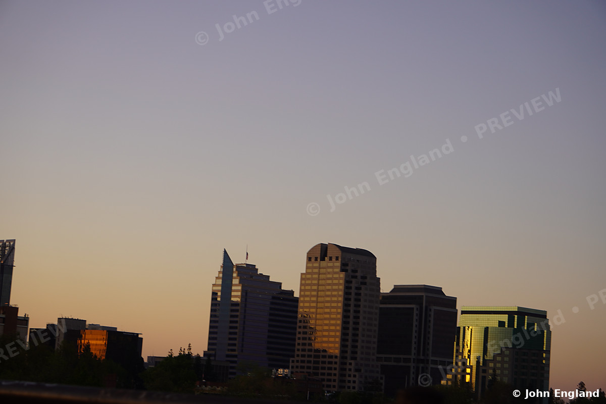 Sacramento Golden Hour – Downtown Sacramento skyline at golden hour.