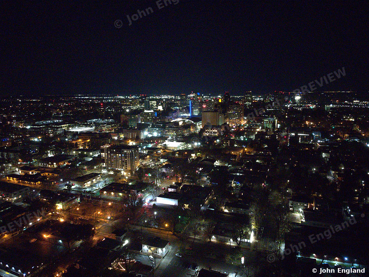 Sacramento Night Panorama – Aerial night view across Sacramento, Dec 14, 2021.