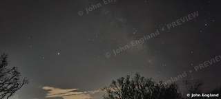 Milky Way Glow – Faint Milky Way over silhouetted brush, Northern California, May 15, 2020.