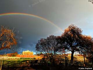 Rainbow over Chico State – Rainbow over the Chico State campus, Chico, CA, Dec 24, 2024.