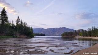 Whiskeytown at Dusk – Pine-lined Whiskeytown Lake at dusk, Whiskeytown National Recreation Area, California.