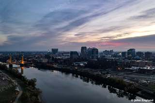 Dawn over the Sacramento River – Dawn over the Sacramento River and downtown Sacramento, Nov 26, 2021.