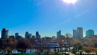 Sacramento Skyline Morning – Sacramento skyline in the morning from the West Sacramento riverfront, CA. Feb 24, 2021. John England.
