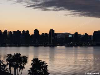 San Diego Skyline at Dawn – The San Diego skyline at dawn from Shelter Island, CA. Mar 8, 2026. John England.